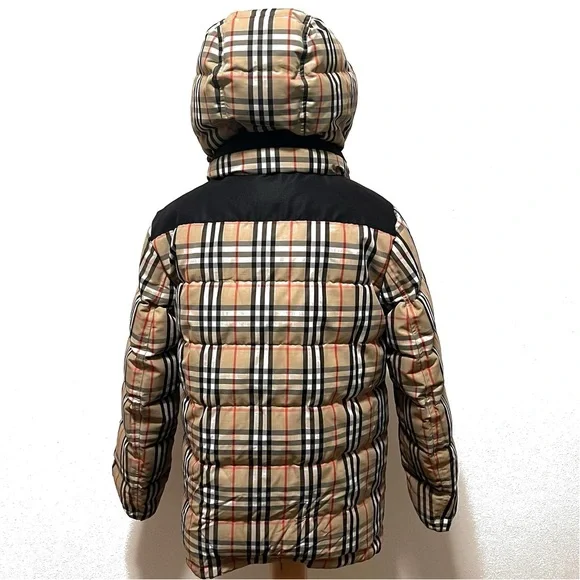 Burberry Reversible Down Puffer Jacket Nova Check Hooded EUC - Picture 3 of 16